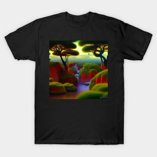 Digital Painting Of a Lush Wet Natural Scene On Jungle T-Shirt